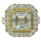 14kt Gold 4.48 ct Asscher Cut Lab Diamond Ring