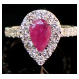 14kt Gold 2.74 ct Natural Ruby & Diamond Ring