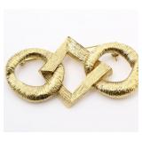 Yves Saint Laurent Square Circle Gold Brooch