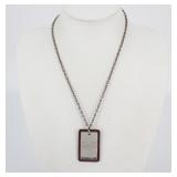 Dolce & Gabbana Leather Trim Dog Tag Necklace