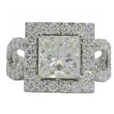 14kt Gold 4.14 ct Princess Cut Lab Diamond Ring