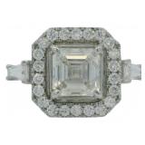 14kt Gold 4.59 ct Asscher Cut Lab Diamond Ring