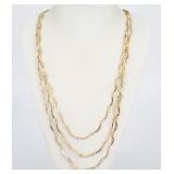 Yves Saint Laurent 3-Strand Chain Necklace