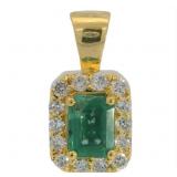 Brilliant 1.53 ct Emerald & VS Lab Diamond Pendant