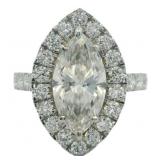 14kt Gold 3.10 ct Marquise Cut Lab Diamond Ring