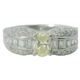 Platinum Natural Oval Brilliant Diamond Ring