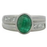 Platinum 2.01 ct Natural Emerald & VS Diamond Ring
