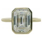14kt Gold 3.00 ct Emerald Cut VS Lab Diamond Ring