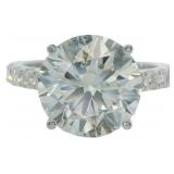 14kt Gold 5.14 ct Round Lab Diamond Ring