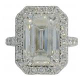14kt Gold 8.71 ct Emerald Cut VS Lab Diamond Ring