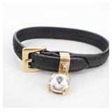 Miu Miu Madras Crystal Leather Bracelet