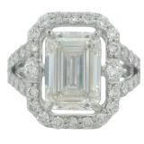 14kt Gold 6.64 ct Emerald Cut VS Lab Diamond Ring