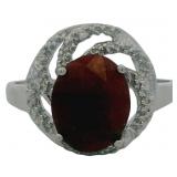 Oval 4.26 ct Natural Ruby & Diamond Ring