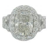 14kt Gold 4.17 ct Cushion Cut VS Lab Diamond Ring