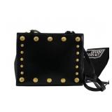 Versace Black & Gold Medusa Coin Leather Bag