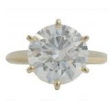 14kt Gold 4.01 ct Round Lab Diamond Solitaire Ring