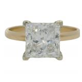 14k Gold 2.86 ct Princess Cut Lab Diamond Ring