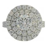 14kt Gold 3.02 ct Round VS Lab Diamond Ring