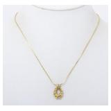 Yves Saint Laurent Open Drop Line Stone Necklace