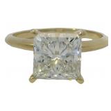 14k Gold 3.11 ct Princess Cut VS Lab Diamond Ring