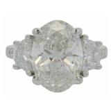 14k Gold 5.63 ct Oval Cut VS Lab Diamond Ring