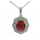 Oval 2.25 ct Ruby & Diamond Necklace