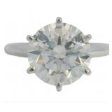 14kt Gold 4.22 ct Round Lab Diamond Solitaire Ring