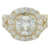 14kt Gold 3.47 ct Cushion Cut VS Lab Diamond Ring