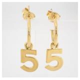 Chanel Number 5 Gold Earrings