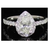 14kt Gold Pear Cut 1.52 ct Natural Diamond Ring