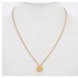 Christian Dior CD Logo Circle Gold Necklace