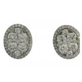 14kt Gold Oval 1.50 ct Diamond Stud Earrings