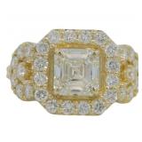 14kt Gold 2.23 ct Asscher Cut VS Lab Diamond Ring