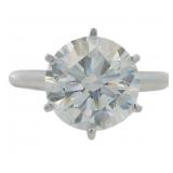 14kt Gold 3.84 ct Round Lab Diamond Solitaire Ring