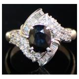 Platinum 2.37 ct Natural Sapphire & Diamond Ring
