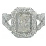 14kt Gold 2.70 ct Radiant Cut VS Lab Diamond Ring