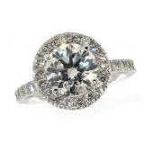 14k Gold Brilliant 2.84 ct VS Lab Diamond Ring