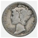 1917 Mercury Silver Dime
