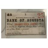 1863 25 Cent Bank of Augusta Note