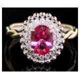 Oval 1.55 ct Pink Sapphire & Diamond Ring