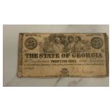 1863 25 Cents State of Georiga Treasury Note
