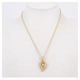 Yves Saint Laurent Rhinestone Gold Necklace