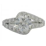 14kt Gold 2.65 ct Round VS Lab Diamond Ring