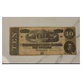 1864 $10 Confederates States of America