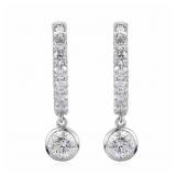 Brilliant 3.24 ct VS Diamond Dangle Hoop Earrings