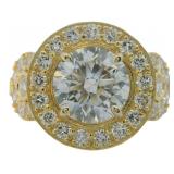14kt Gold 4.38 ct Round Cut VS Lab Diamond Ring