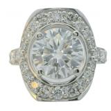 14kt Gold 4.14 ct Round VS Lab Diamond Ring