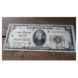 1929 $20 New York Federal Reserve Bank Note