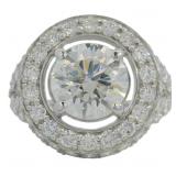 14kt Gold 4.37 ct Round VS Lab Diamond Ring