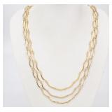 Yves Saint Laurent 3 Strand Long Necklace